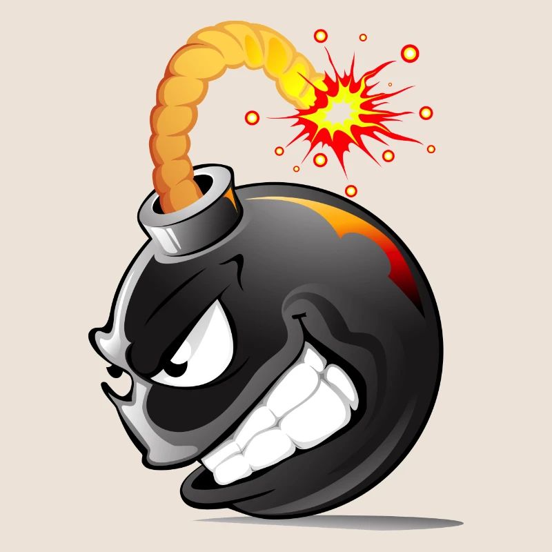 Bombe, bombe, bombe avec la face explosée bombe #