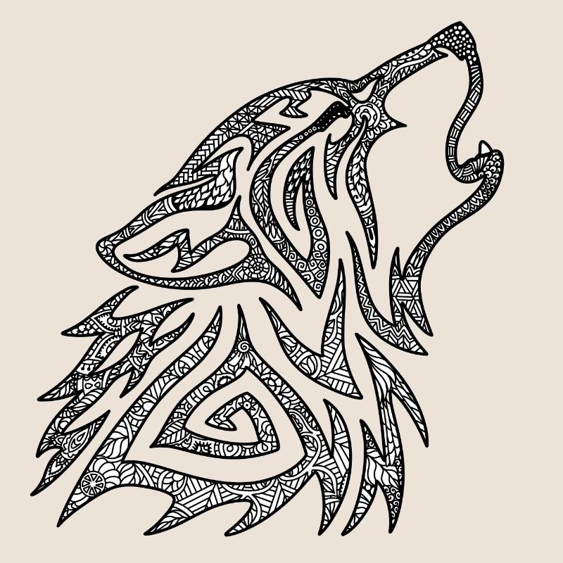 Heulender Wolf Mandala