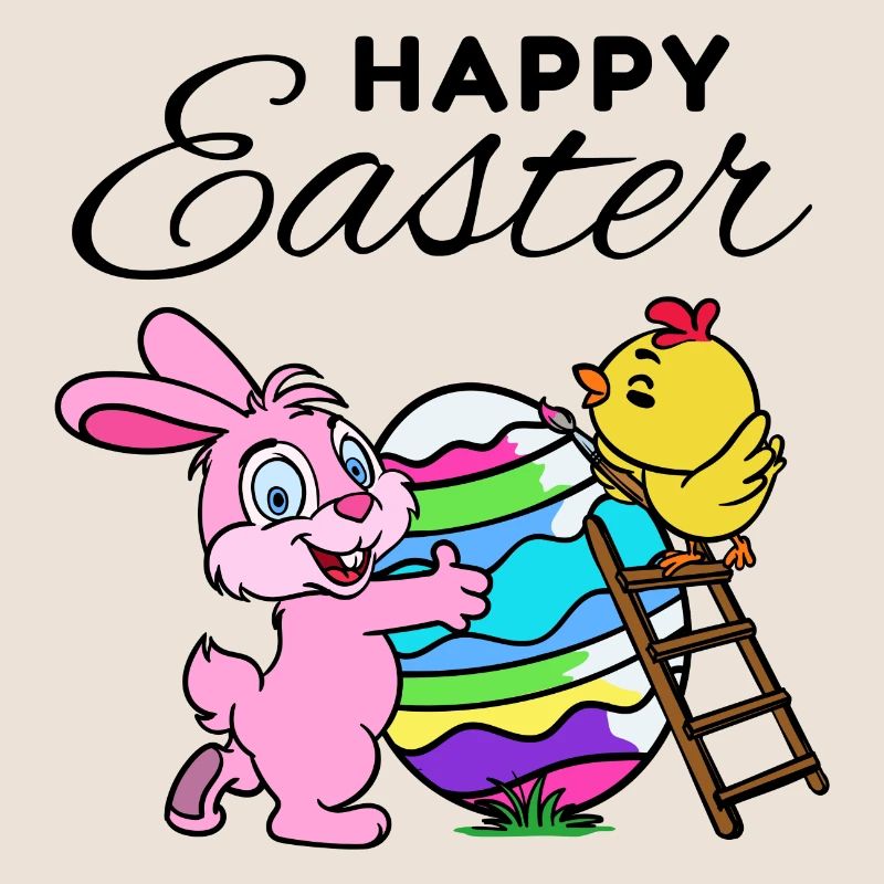 Happy Easter Easter Bunny Easter Chick Sweet