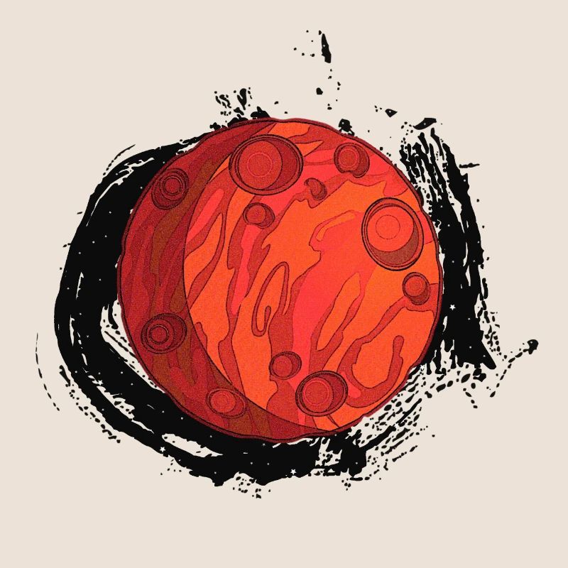 Planète Mars avec arrière-plan, planètes