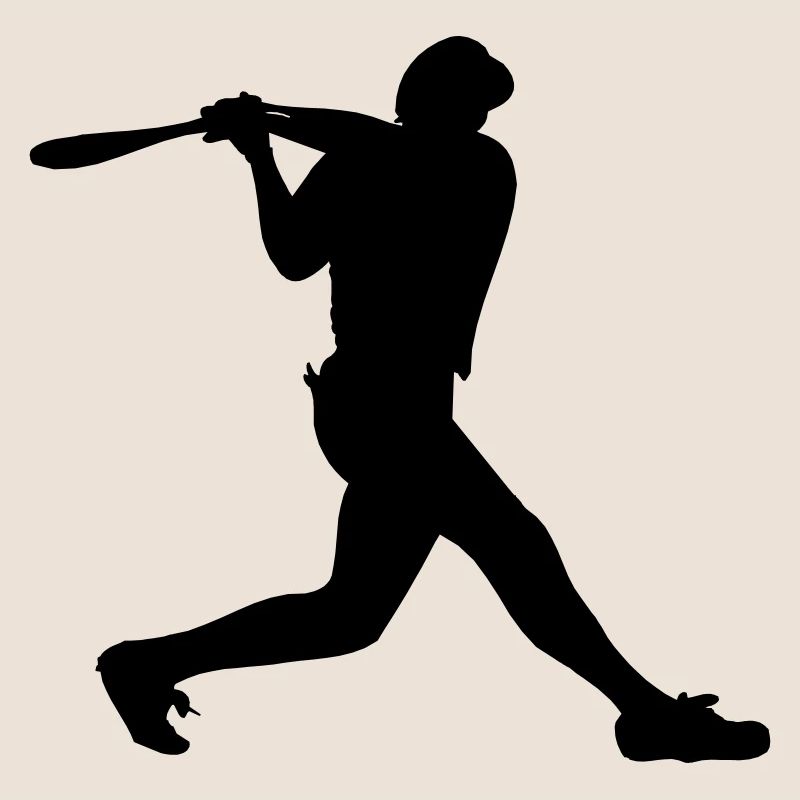 Baseball man boy with helmet on strikes