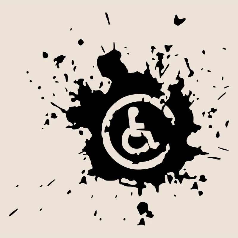 Bild Rollstuhl Behinderte Farbspritzer *