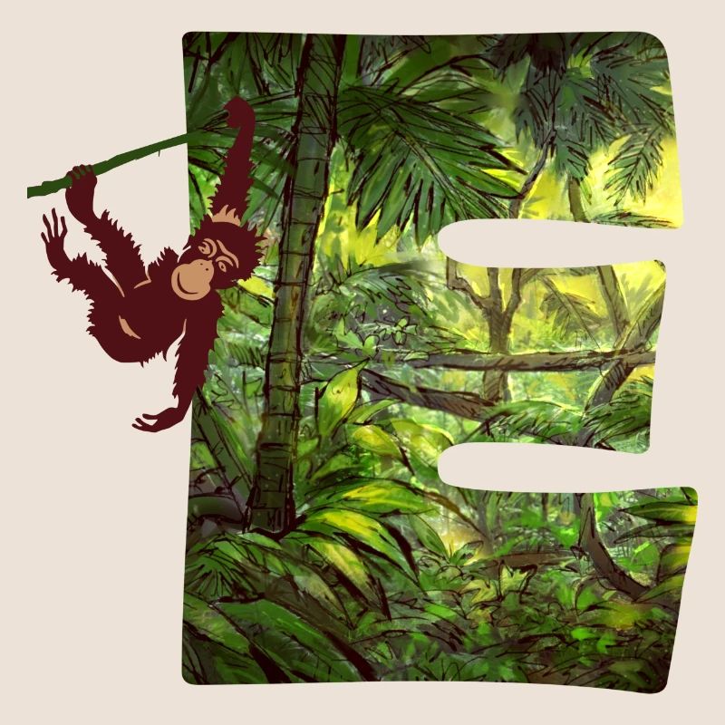 jungle with monkey e