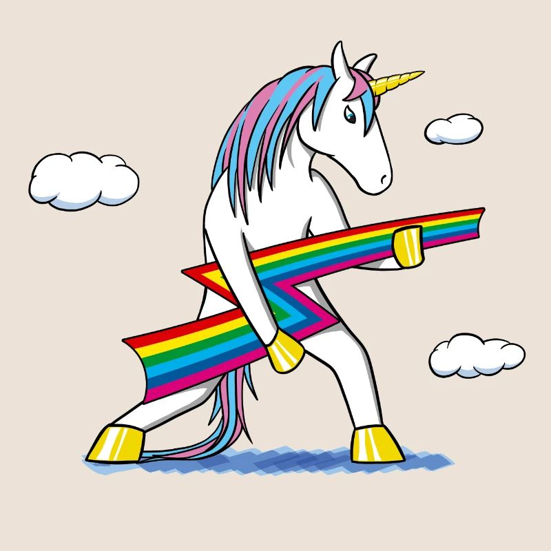 Rainbow Rock – Licorne avec éclair arc‑en‑ciel