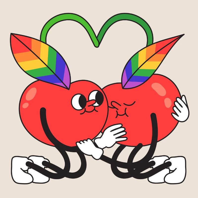 Kirsche, queer, Kirsche, Umarmung