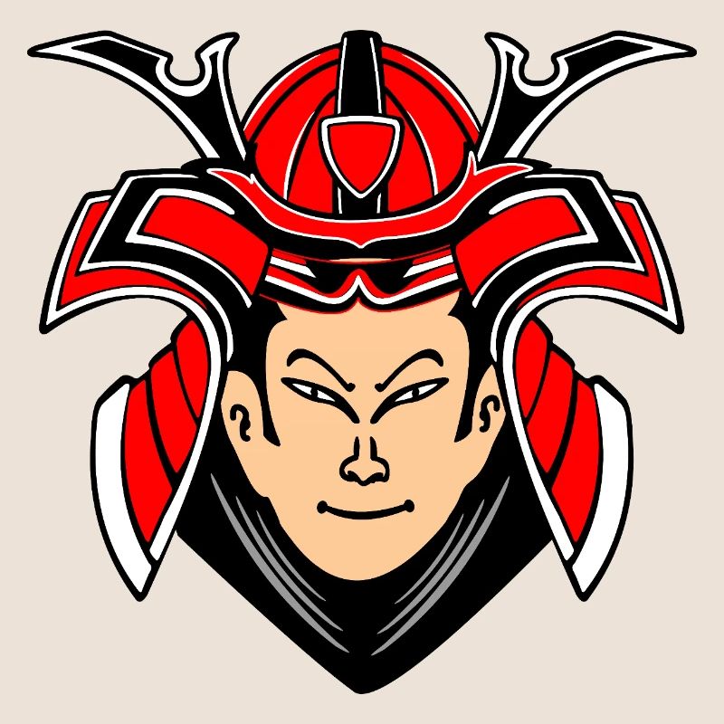 Samurai mit Helmdesign