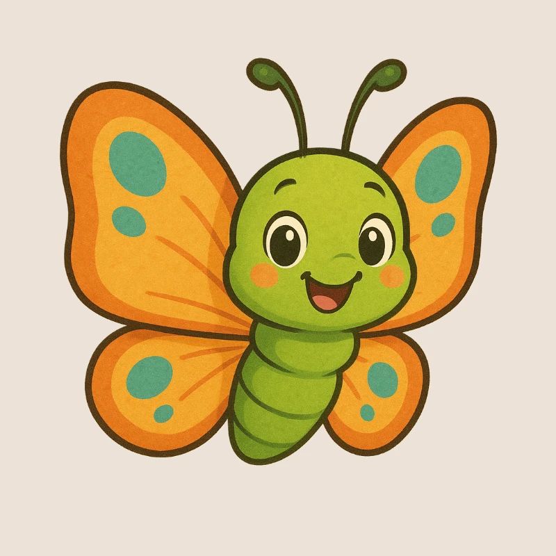 Conception de dessin animé papillon