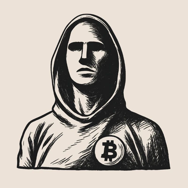 Anonymer Hacker mit Bitcoin-Logo