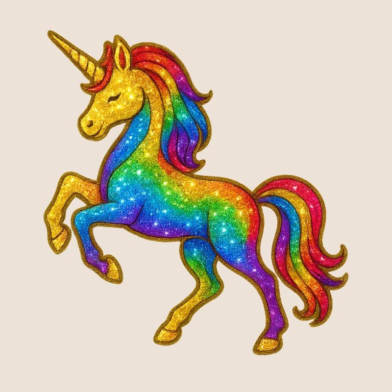 Glitzernder Regenbogen-Einhorn
