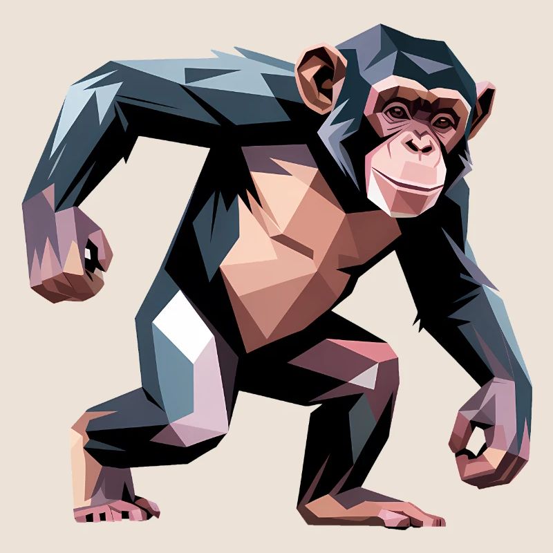 Monkey - Cooles Low-Poly-Logo