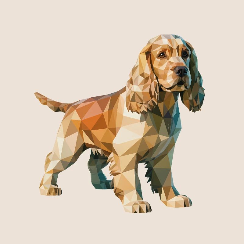 Cocker Spaniel - Cooles Low-Poly-Logo