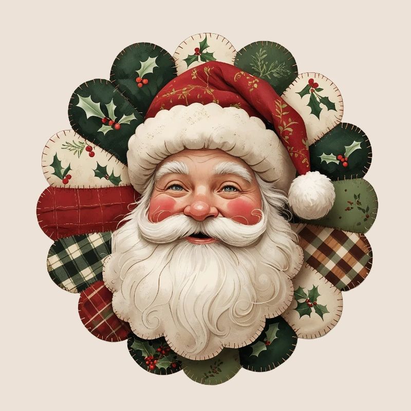 Motif du Père Noël en patchwork