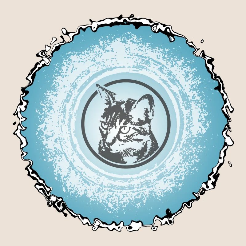 Cercle de chat Silhouette bleue