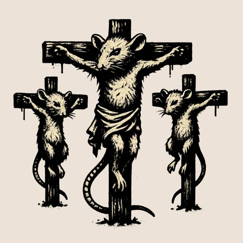 Illustration de triptyque de croix de rat