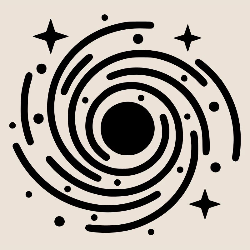 Galaxy & Black Hole | Universe Symbol
