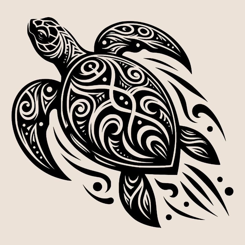 Tradition meets modern turtle tattoo