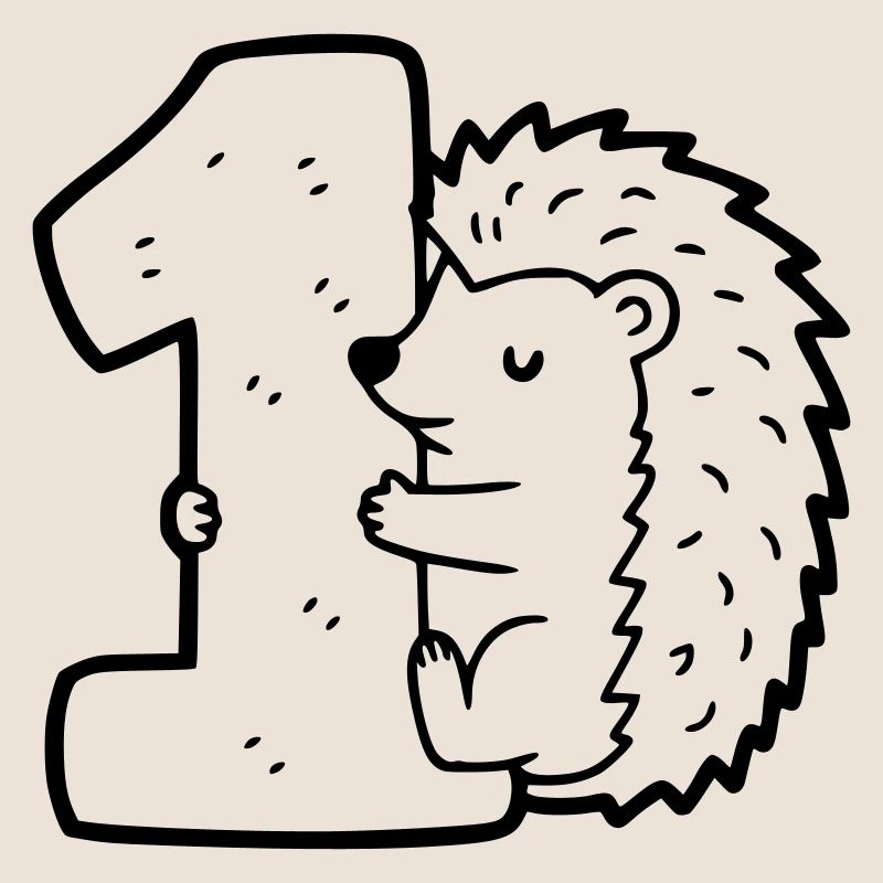 Hérisson mignon avec illustration de dessin animé numéro 1