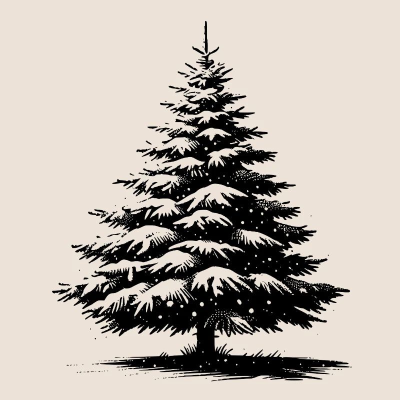 Schneebedeckte Weihnachtskiefer