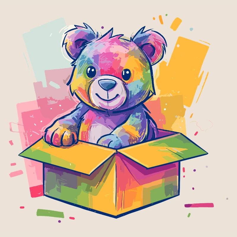 Rainbow Bear in a Box