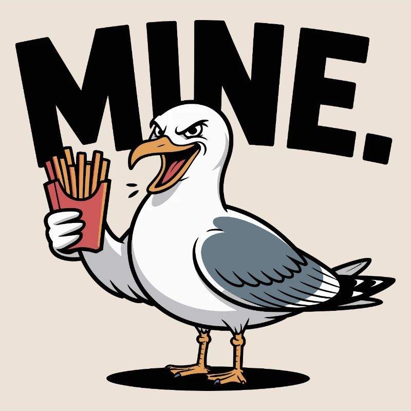 Grumpy Seagull mit Pommes