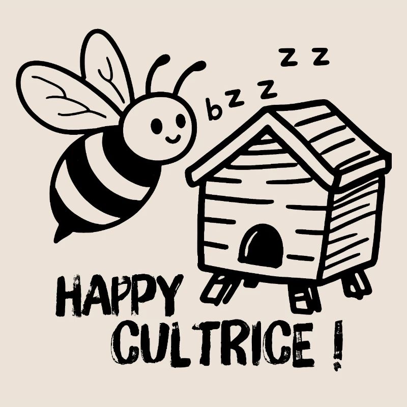 Beekeeper, happy bee farmer with a beehive