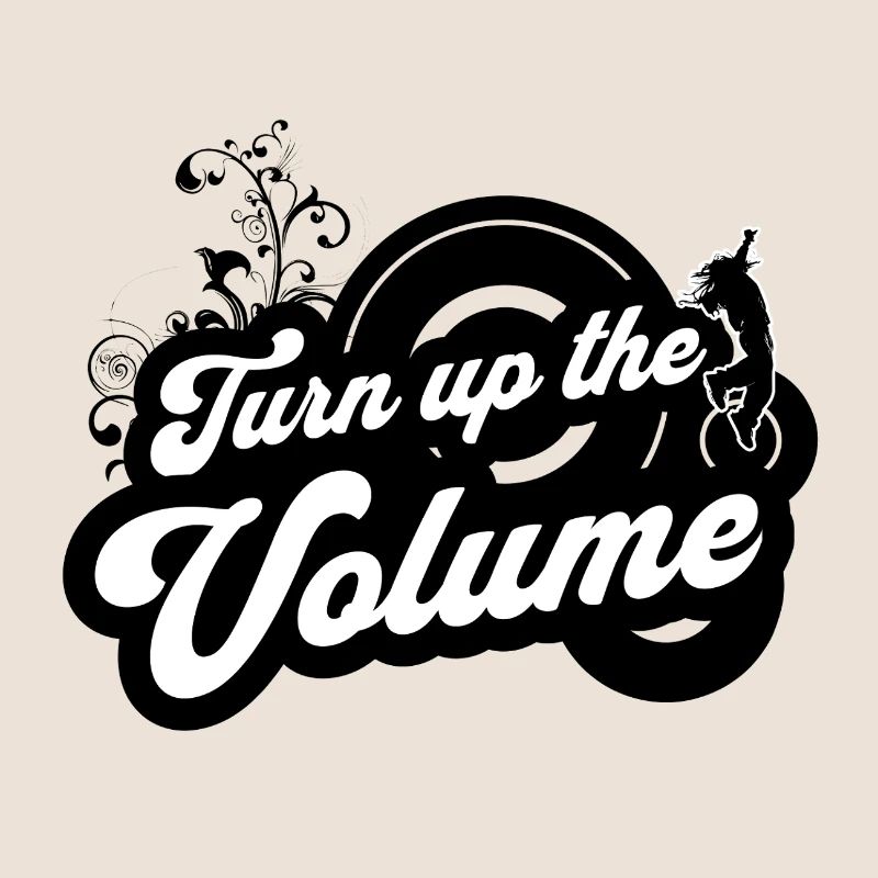 Volume Up — Schwarzes Retro-Skript