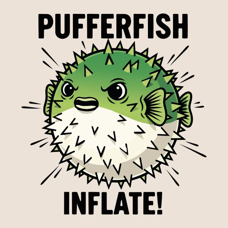 Globe Fish Danger Inflation Schwarzer Kugelfisch