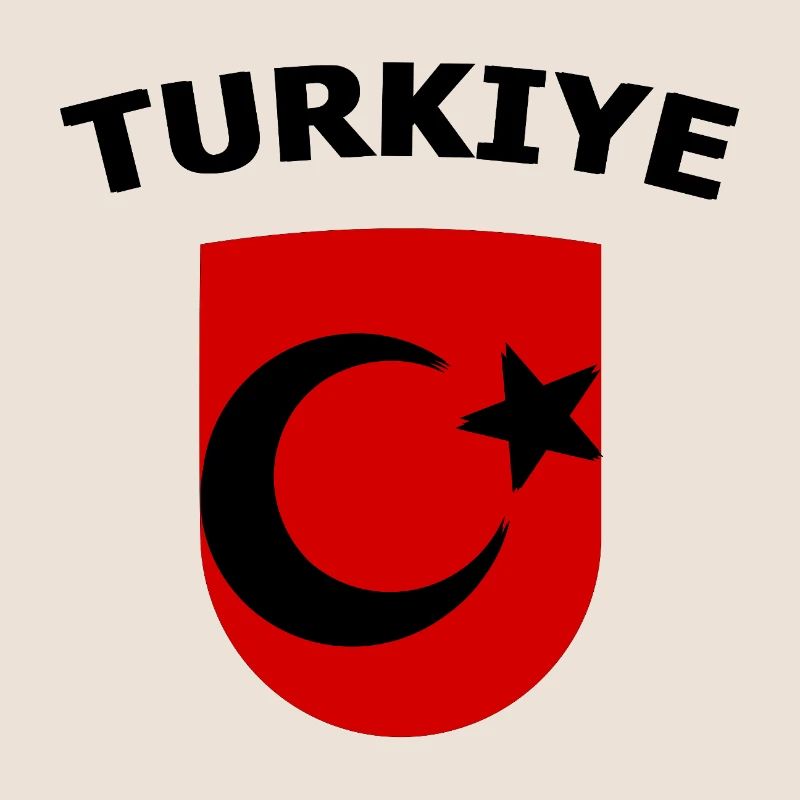 Red Turkey Shield Emblem Crescent Moon Star