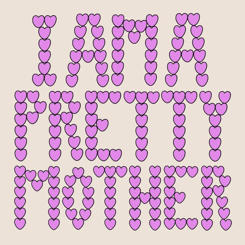 Ich bin eine hübsche Mutter, Typografie.
