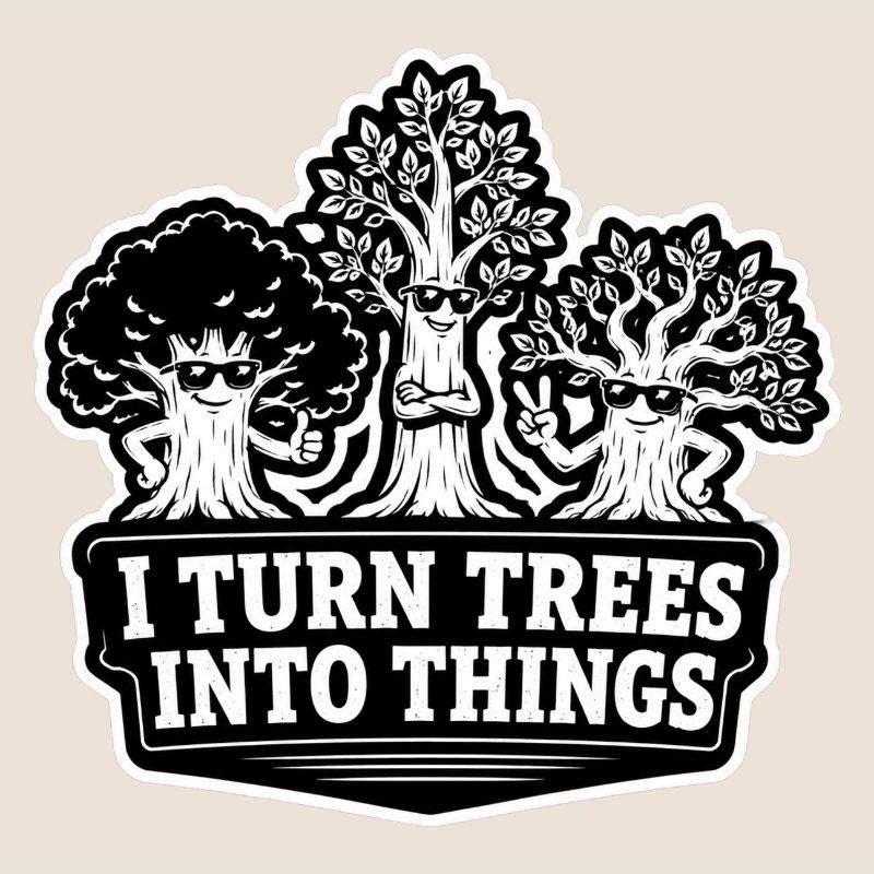 Je transforme les arbres en objets - humour de menuisier