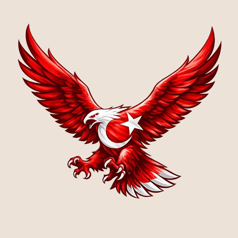 Red eagle with star ring