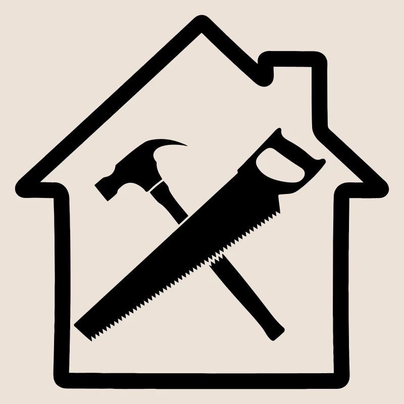Construction de maison à logo d’outil de charpentier