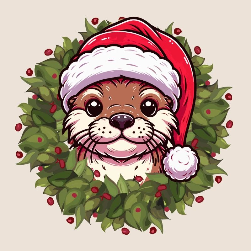 Christmas Otter Design for Festive Moments
