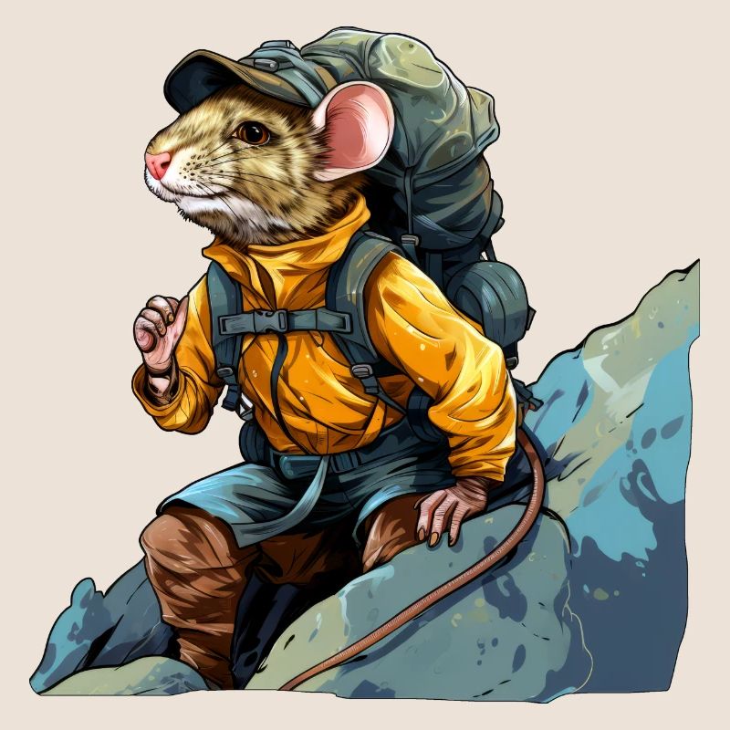 Ratten Bergsteiger / Wandern Ratte