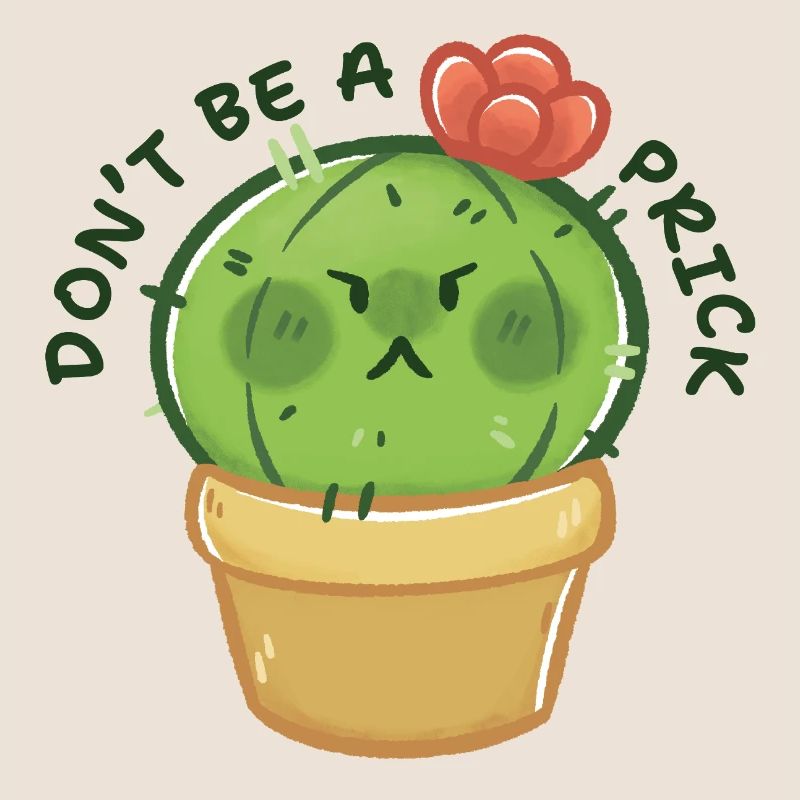 Grumpy Kaktus mit Botschaft