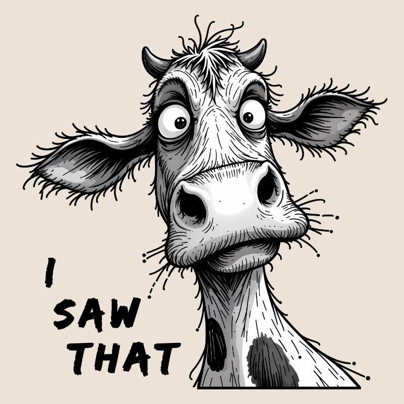 J’ai vu ça, dessin amusant d’une vache