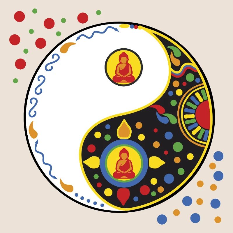 Yin Yang Tao mit Buddha 