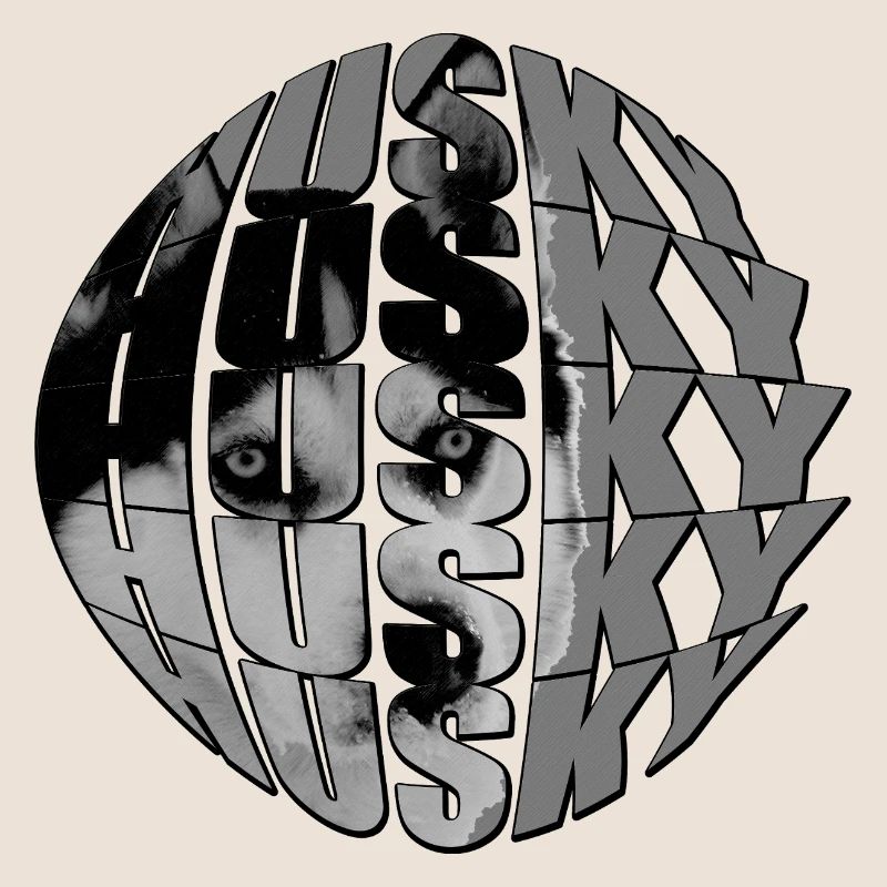Wolf face in globe design