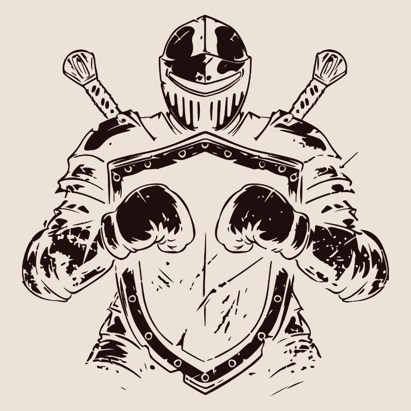 Chevalier avec bouclier et épée