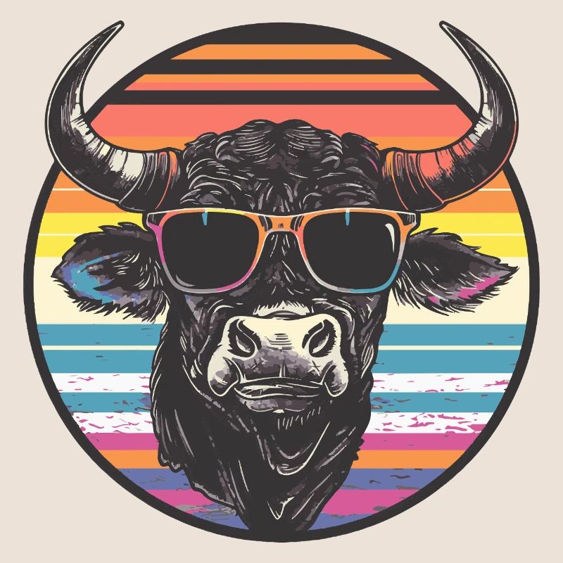 Bison décontracté avec lunettes de soleil
