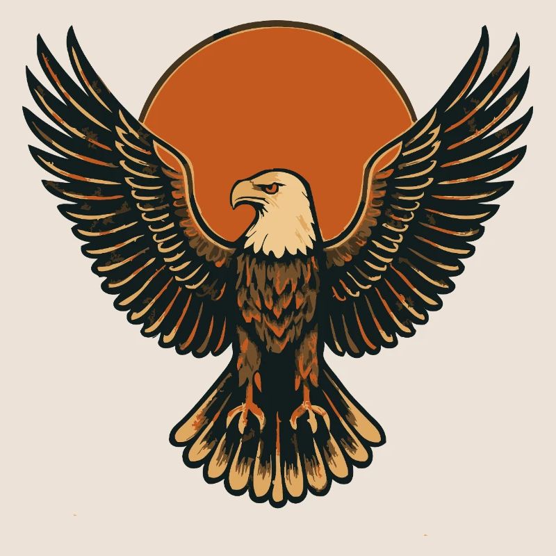 Aigle au lever du soleil