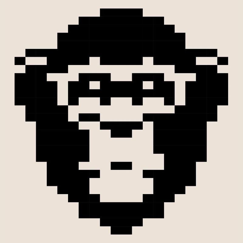 pixelated monkey face design