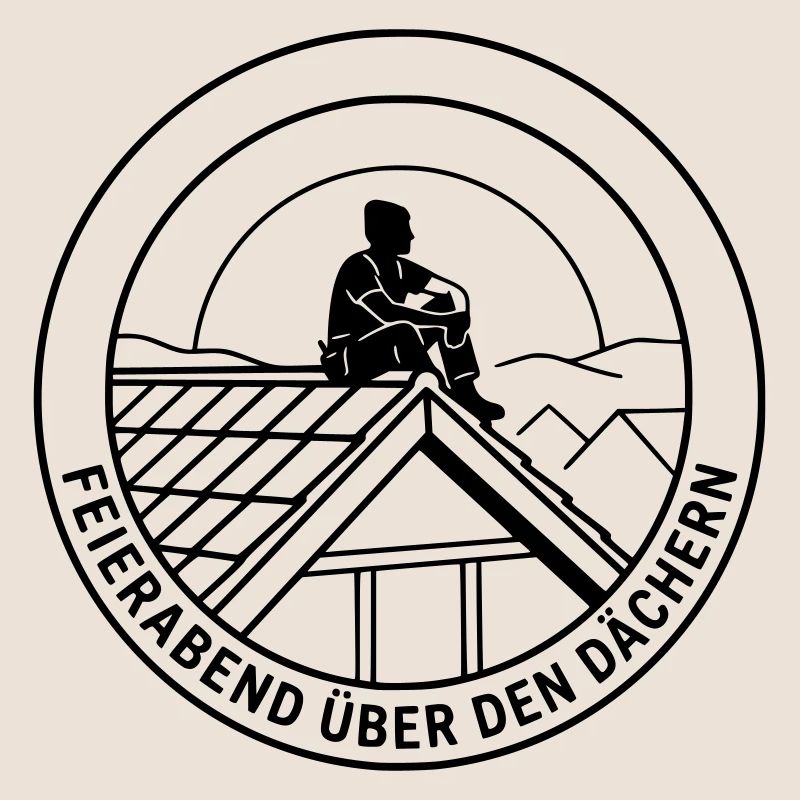 Dachdecker Feierabend über den Dächern