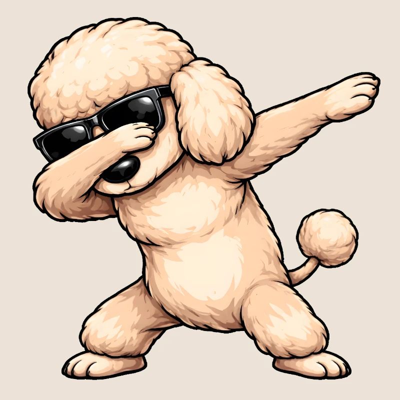 Caniche en train de dobber