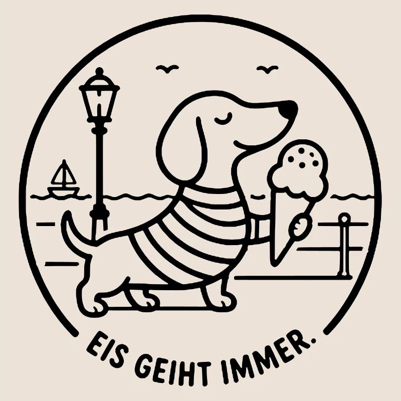 Strandpromenade Eis geiht immer Dackel süß Kinder 