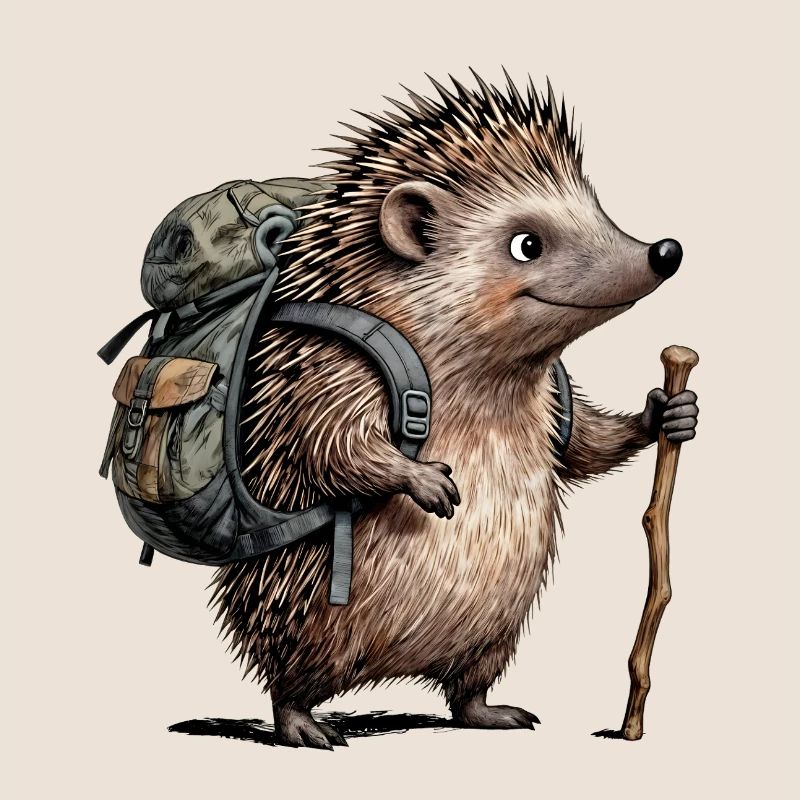 Wanderigel mit Rucksack