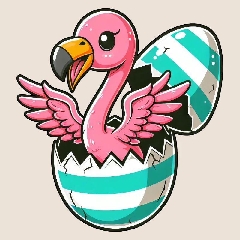 Flamingo Hatches from Easter Egg Easter Surprise