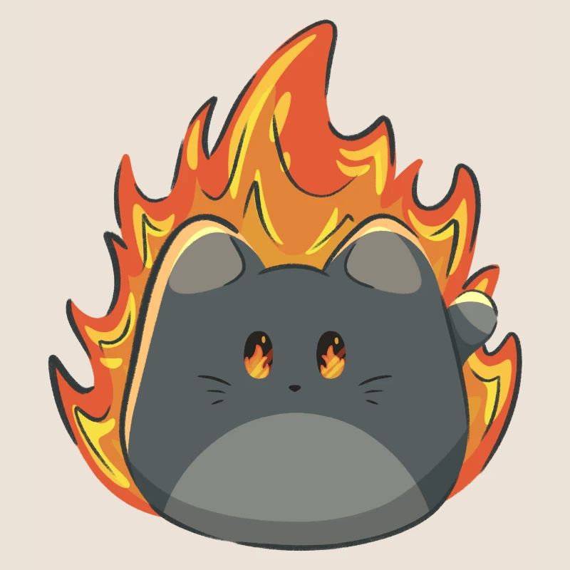 Cute cat with fire