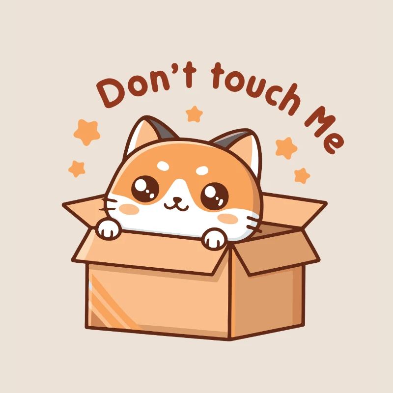 Kitten in a box Don't Touch Me