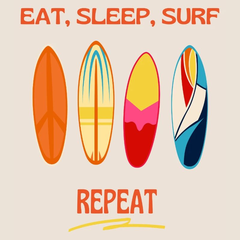 Manger Dormir, Surfer Répéter – Planches de surf colorées